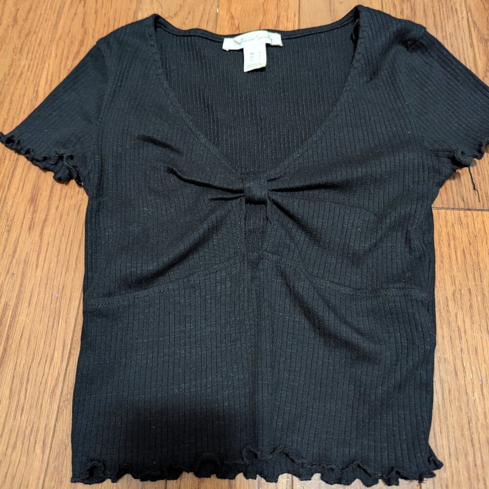 Streetwear Society Keyhole V-Neck Ribbed Shirt
